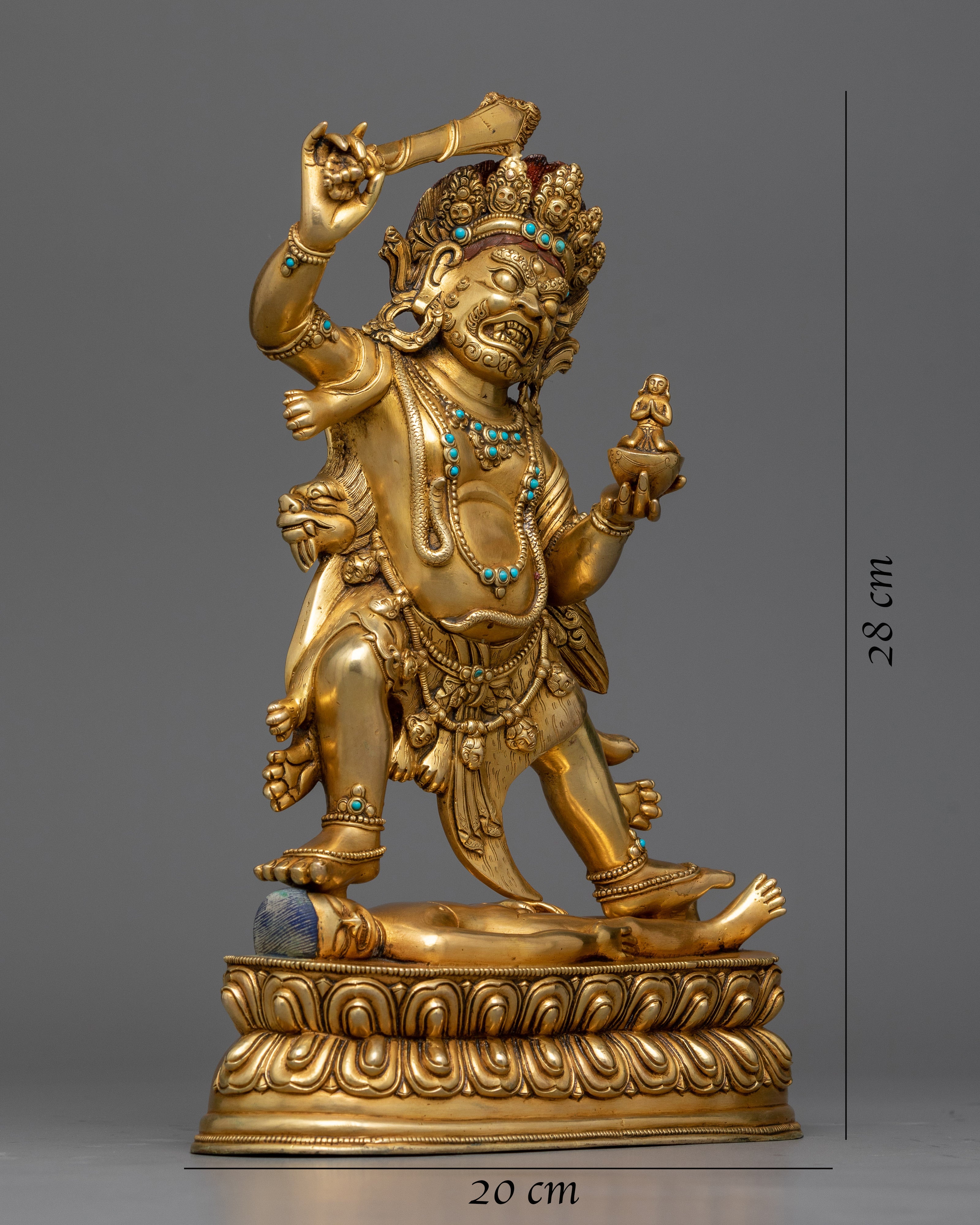 Khadgapani Statue in 24K Gold | A Symbol of Protection and Wisdom