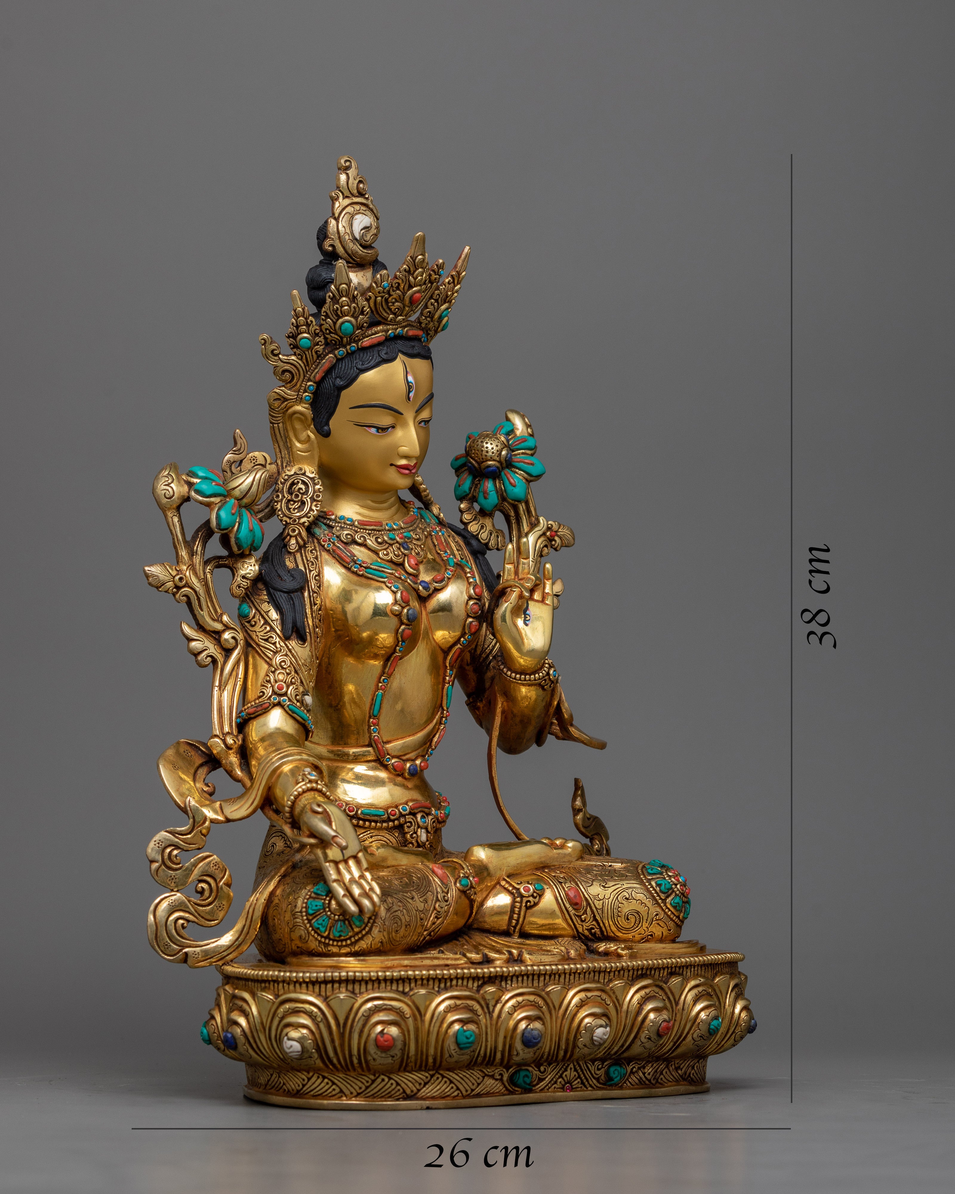 Beautiful white-tara-sculpture for buddhist shrine