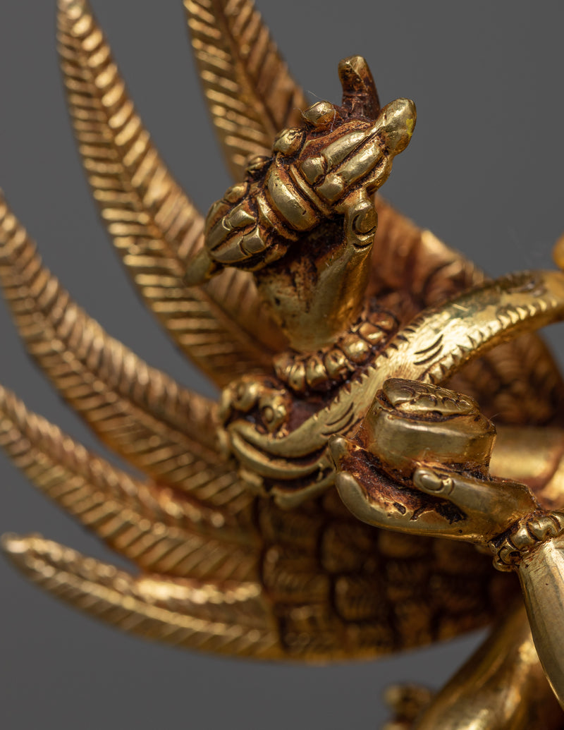 Vajrakilaya Statue in Triple-Layered 24K Gold | A Potent Tantric Symbol