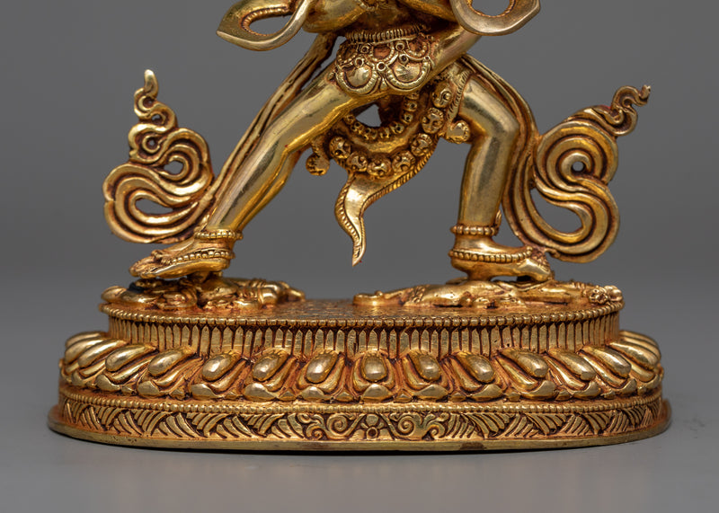 Chakrasamvara Gilt Statue | Emblem of Union and Enlightenment