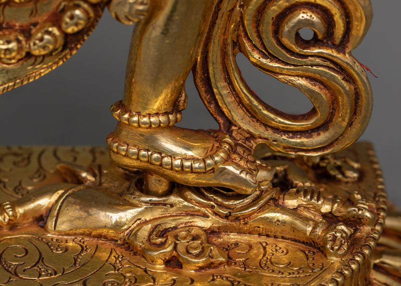 Samvara Statue in Triple-Layered 24K Gold | A Tantric Masterpiece of Spiritual Transformation