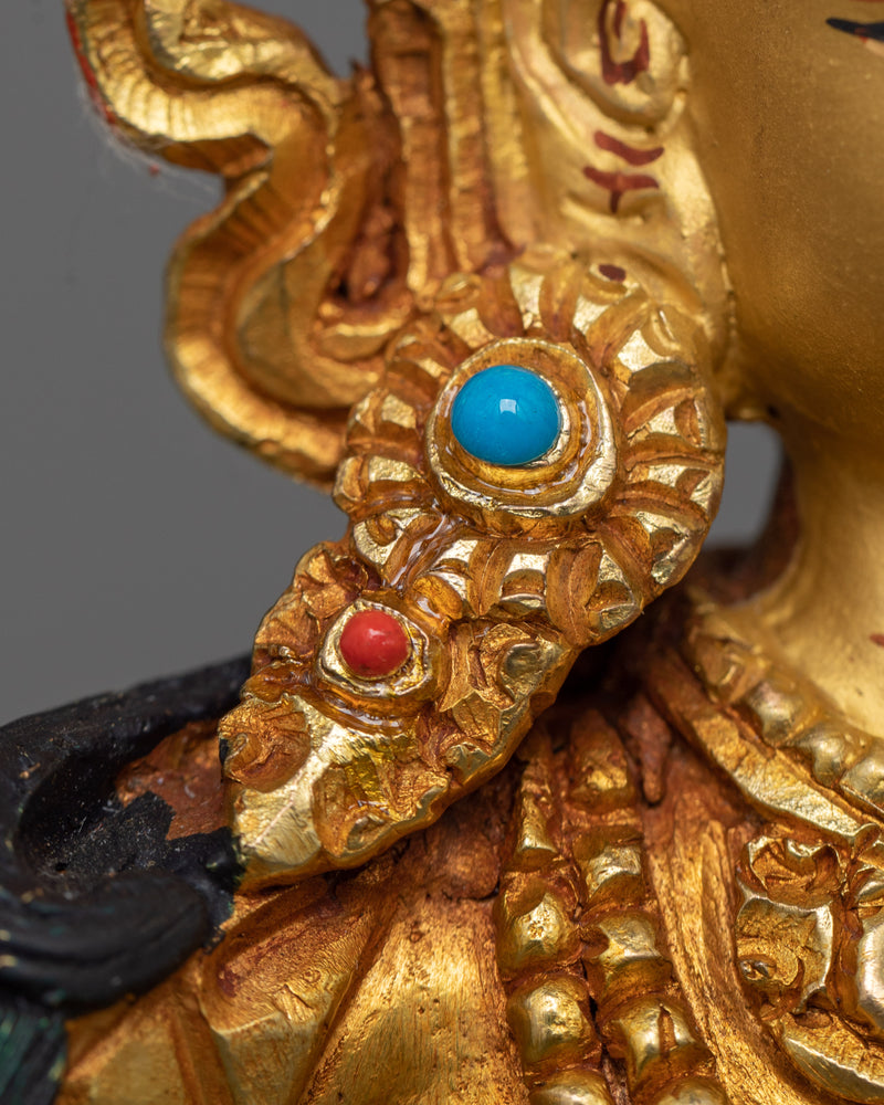 Manjushri Bodhi Statue in 24K Gold | A Beacon of Wisdom and Understanding