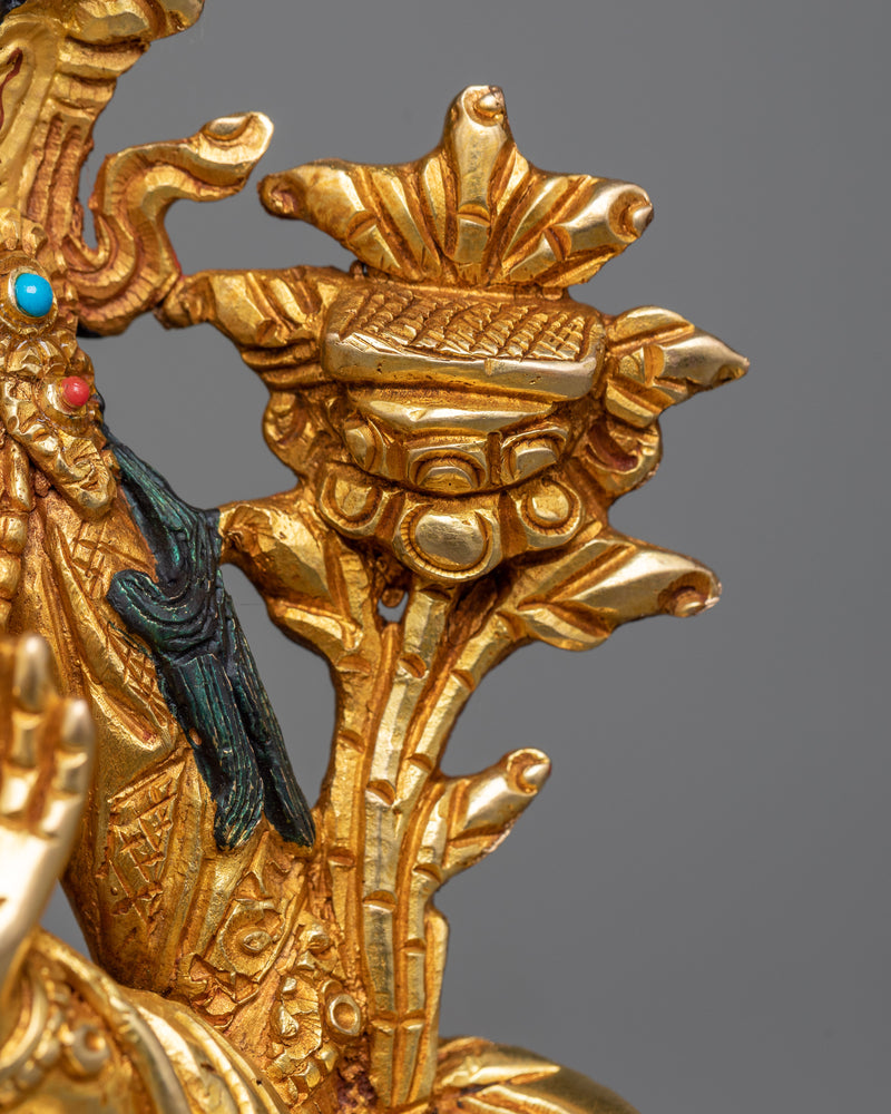 Manjushri Bodhi Statue in 24K Gold | A Beacon of Wisdom and Understanding