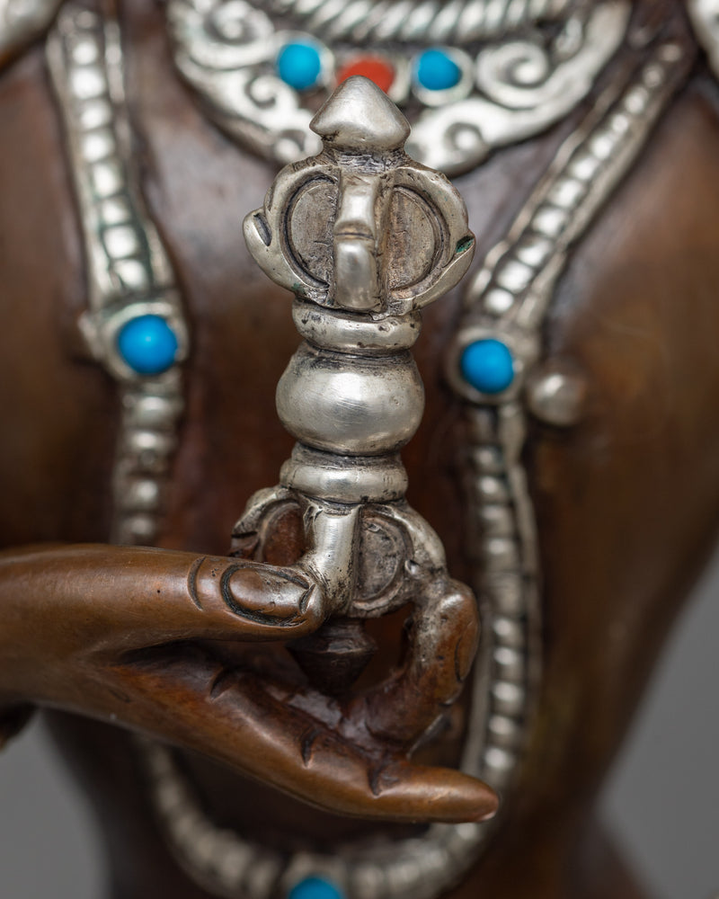 Vajrasattva Chocolate Oxidized Sculpture | A Symbol of Purification and Renewal