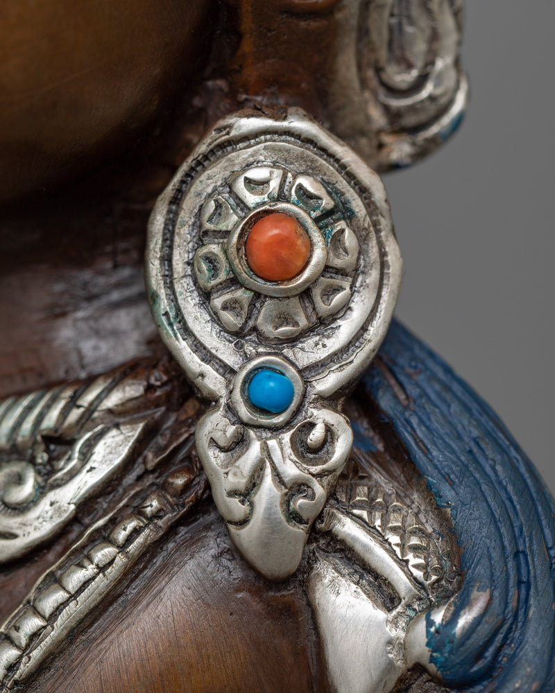Vajrasattva Chocolate Oxidized Sculpture | A Symbol of Purification and Renewal