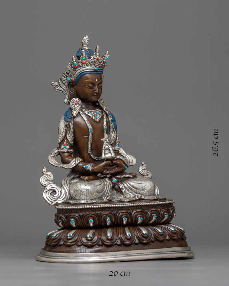 amitayus-chocolate oxidized statue