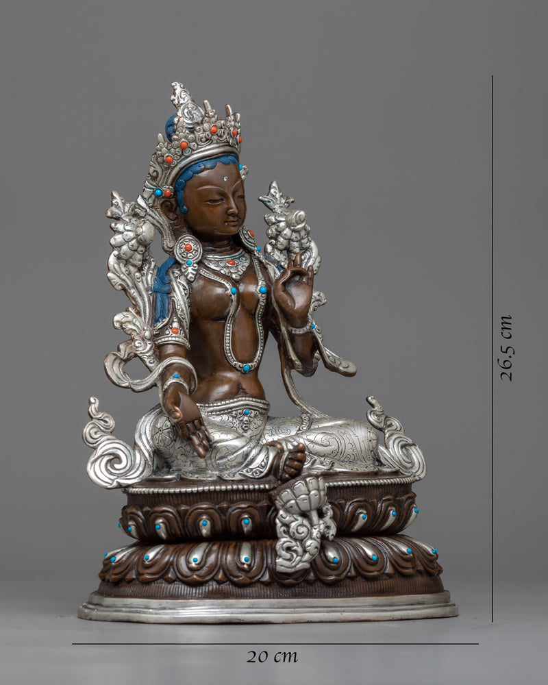 green-tara-chocolate oxidized statue