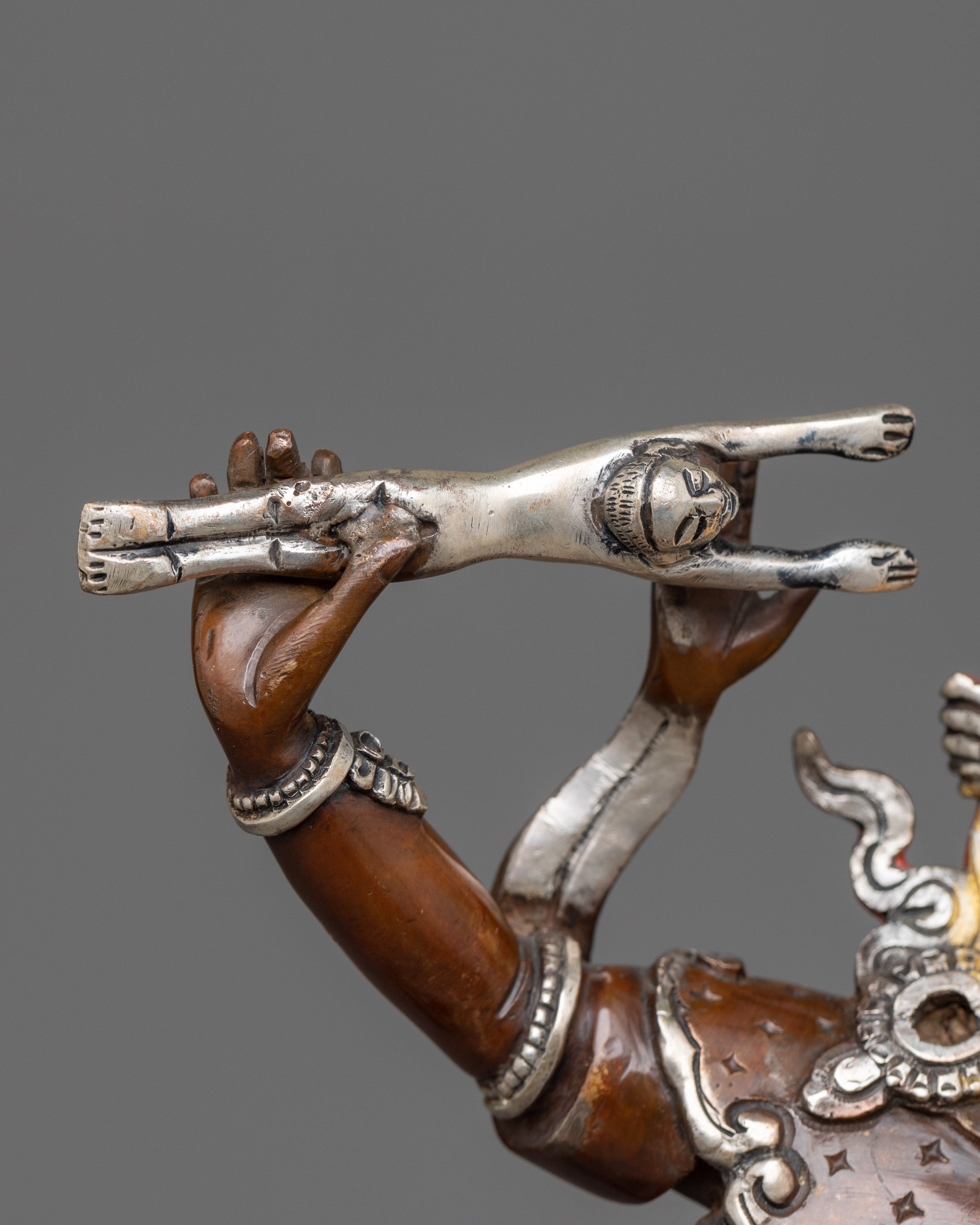 Ekajati Mahakala Statue in Silver | A Formidable Protector in Vajrayana Buddhism