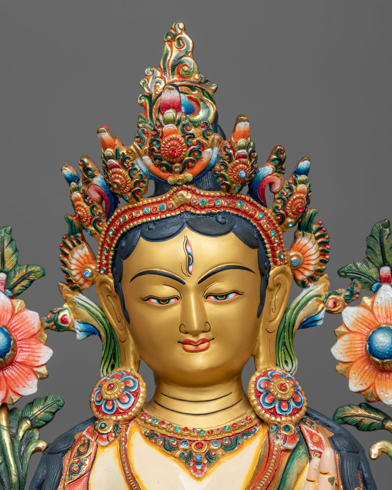 white painted white-tara statue