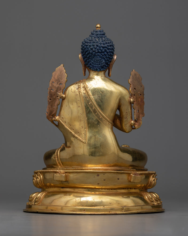 Vairocana Buddha Sculpture in 24K Gold