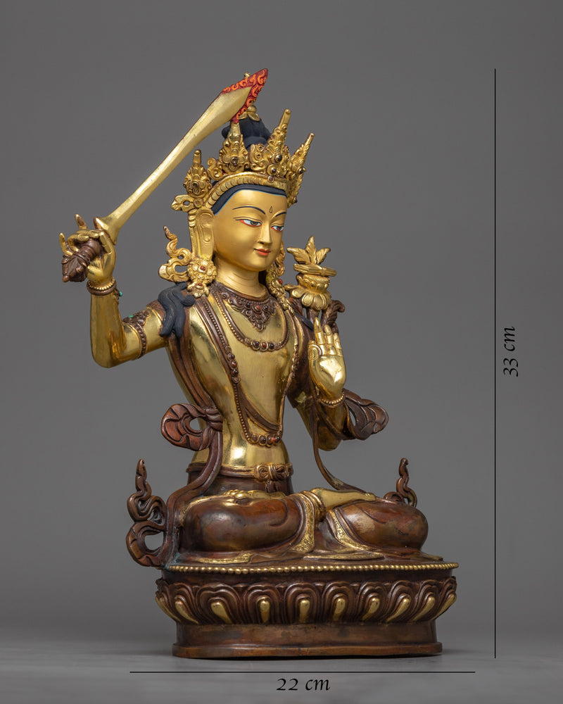 manjushri copper-statue