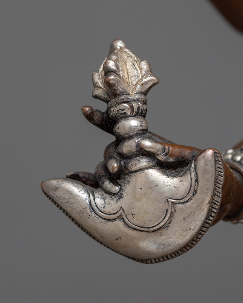 Yama Dharmaraja with Consort Sculpture in Silver | A Symbol of Ultimate Transformation