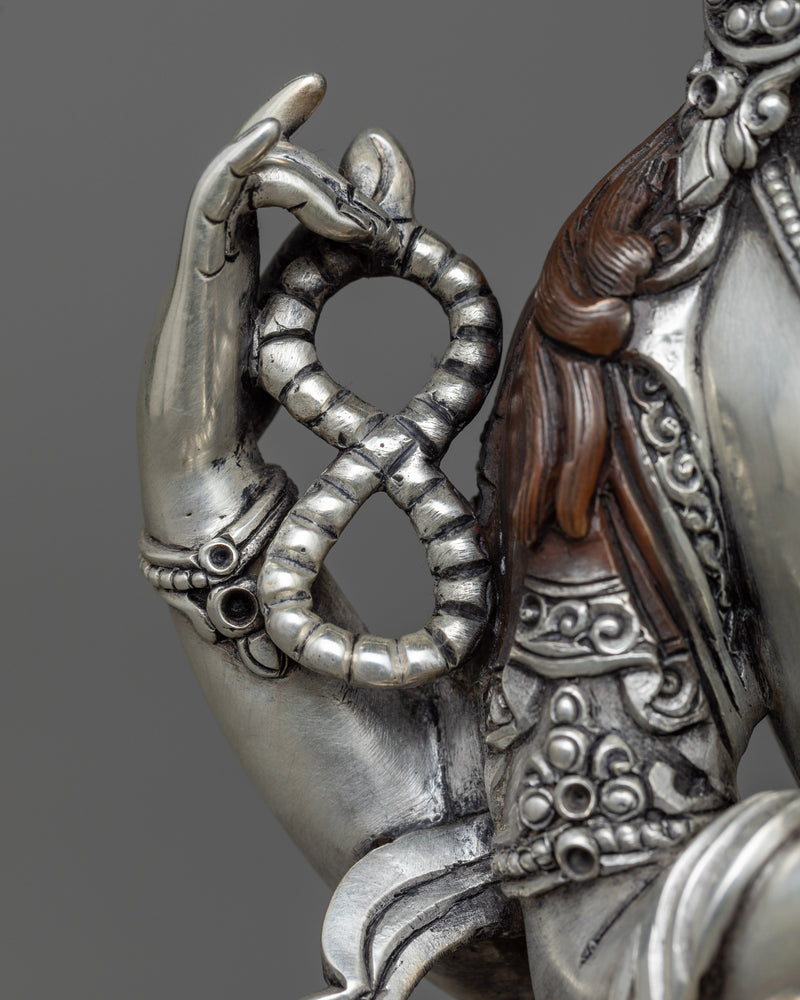 Chenrezig Buddha Statue in Silver | A Vision of Compassion and Empathy