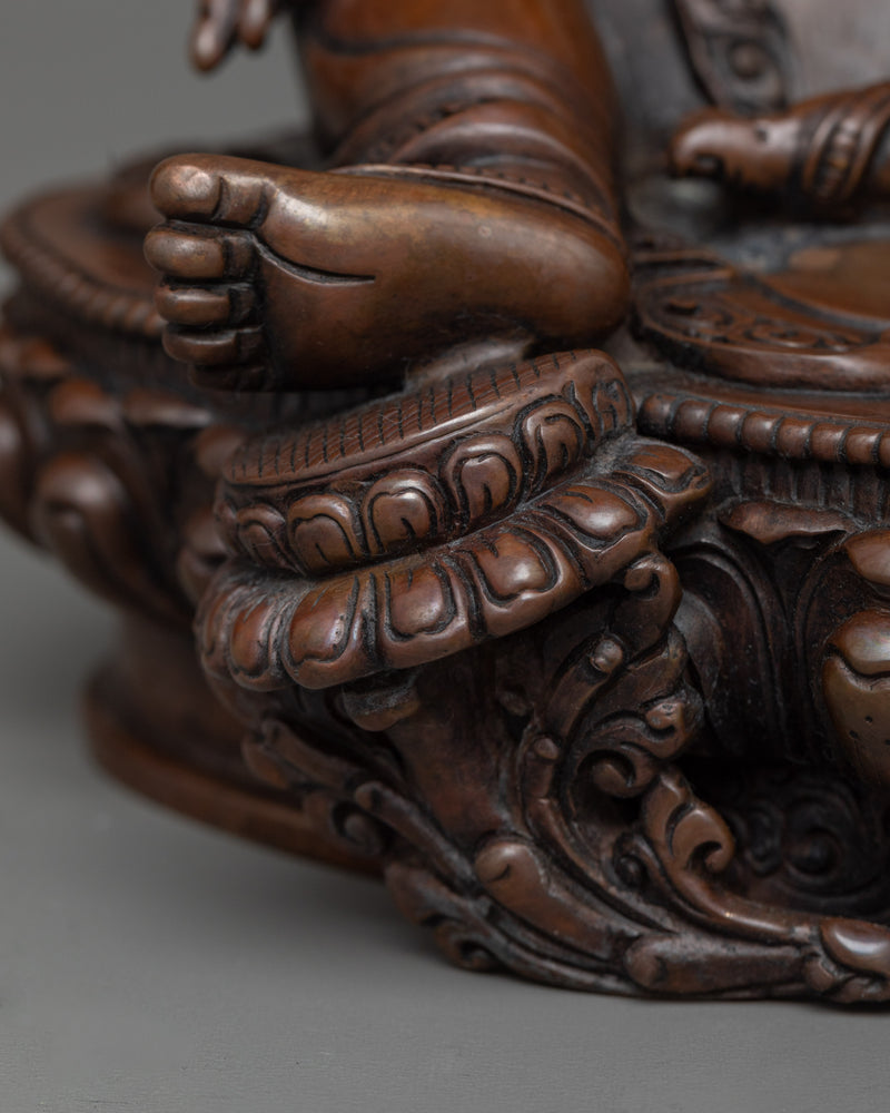 Green Tara Chocolate Oxidized Sculpture | A Vision of Compassionate Protection