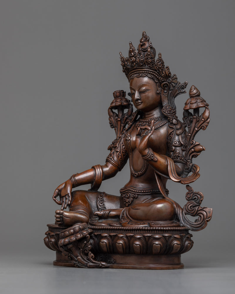 green-tara-chocolate-oxidized-sculpture