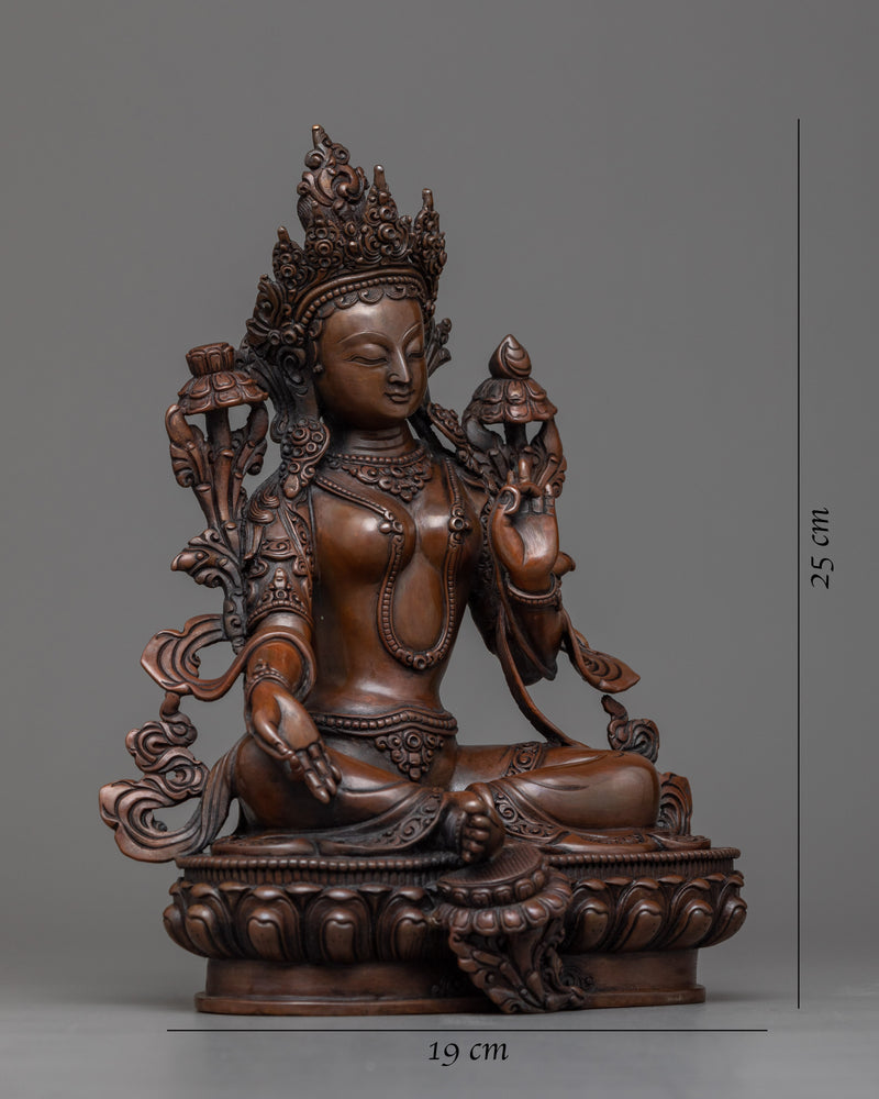 green-tara-chocolate-oxidized-sculpture