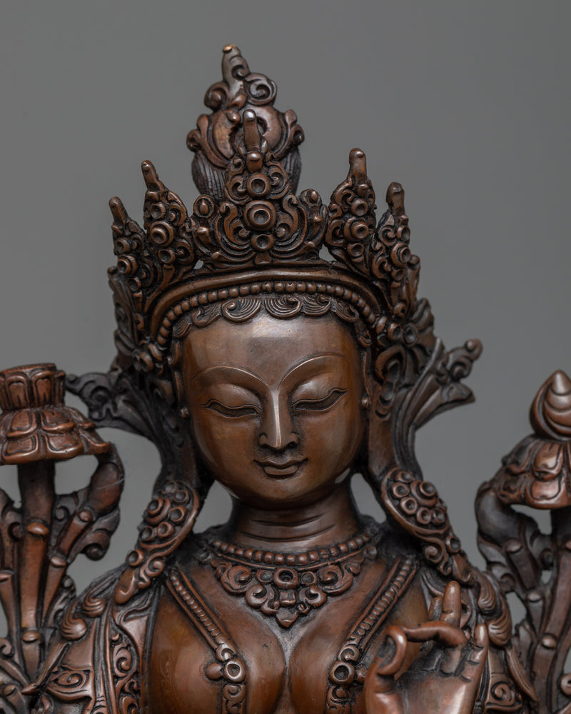 green-tara-chocolate-oxidized-sculpture