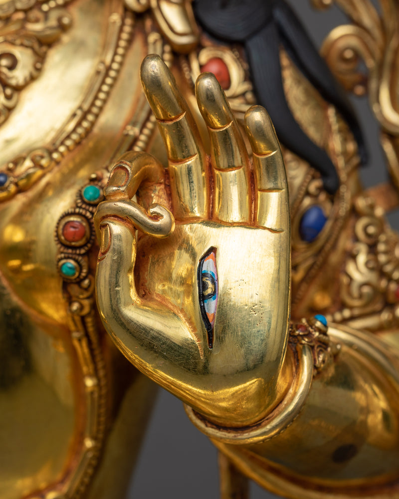 White Tara Gilt Statue in Triple-Layered 24K Gold | A Symbol of Healing and Compassion