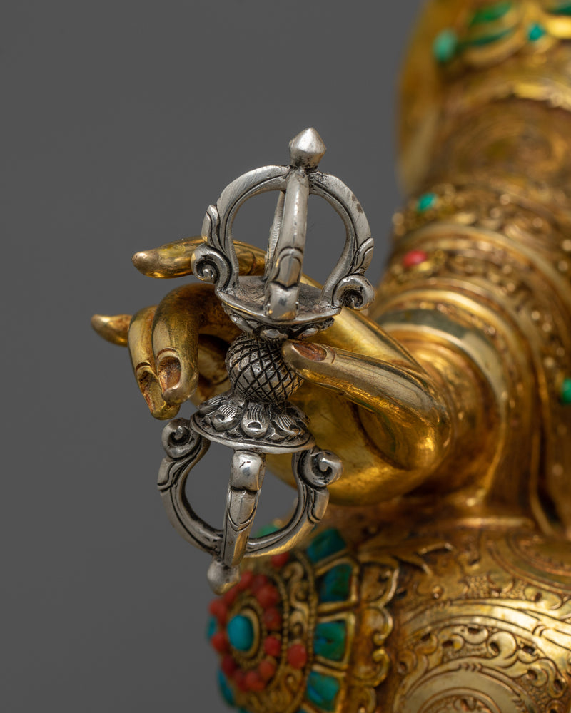 Exquisite Guru Rinpoche Statue with Gemstone Embellishments | Himalayan Artwork