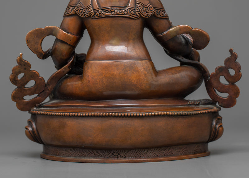 Dzambhala Chocolate Oxidized Copper Statue | A Symbol of Prosperity