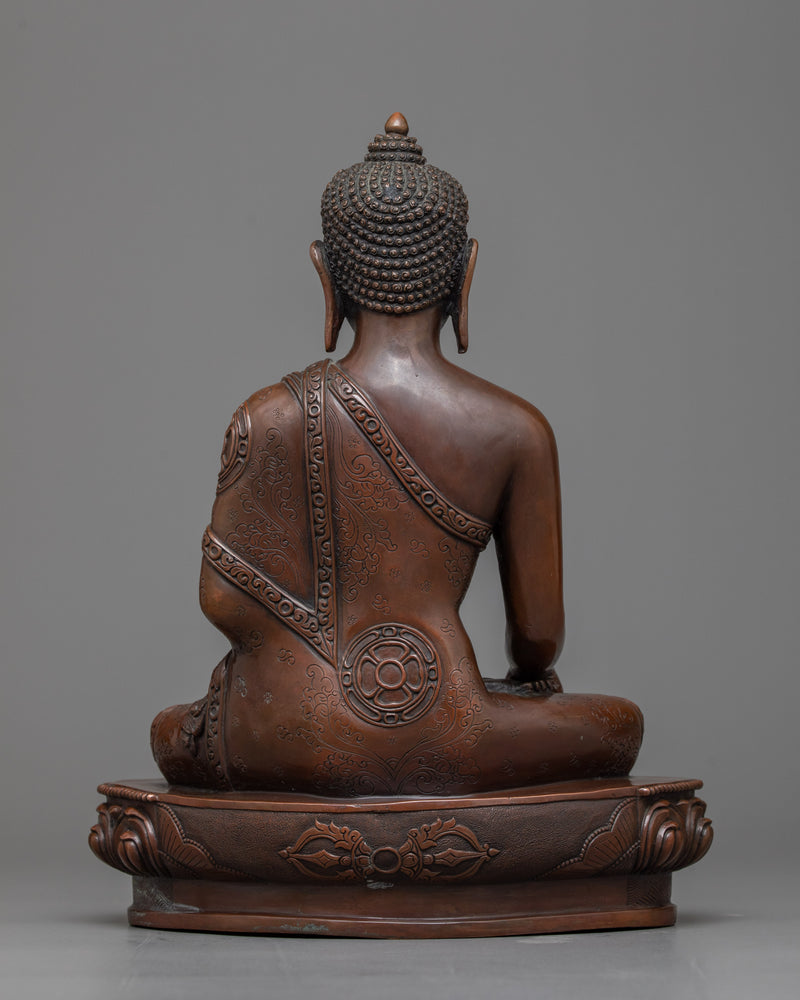 Shakyamuni Buddha Oxidized Copper Statue | Serenity in Art | Himalayan Artwork