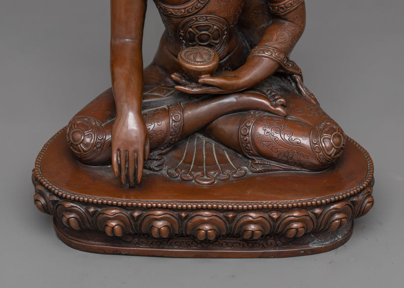 Shakyamuni Buddha Oxidized Copper Statue | Serenity in Art | Himalayan Artwork