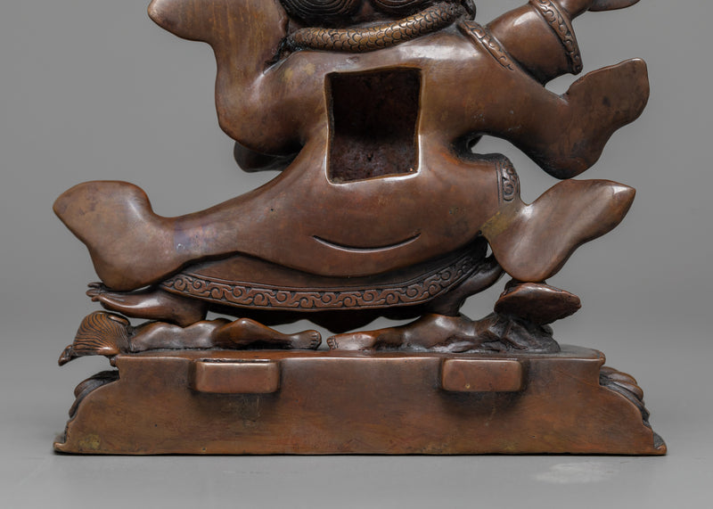 Embrace the Fierce Protection of Mahakala Bernagchen | Chocolate Oxidized Copper Art