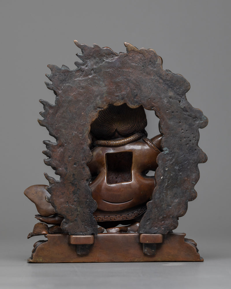Embrace the Fierce Protection of Mahakala Bernagchen | Chocolate Oxidized Copper Art
