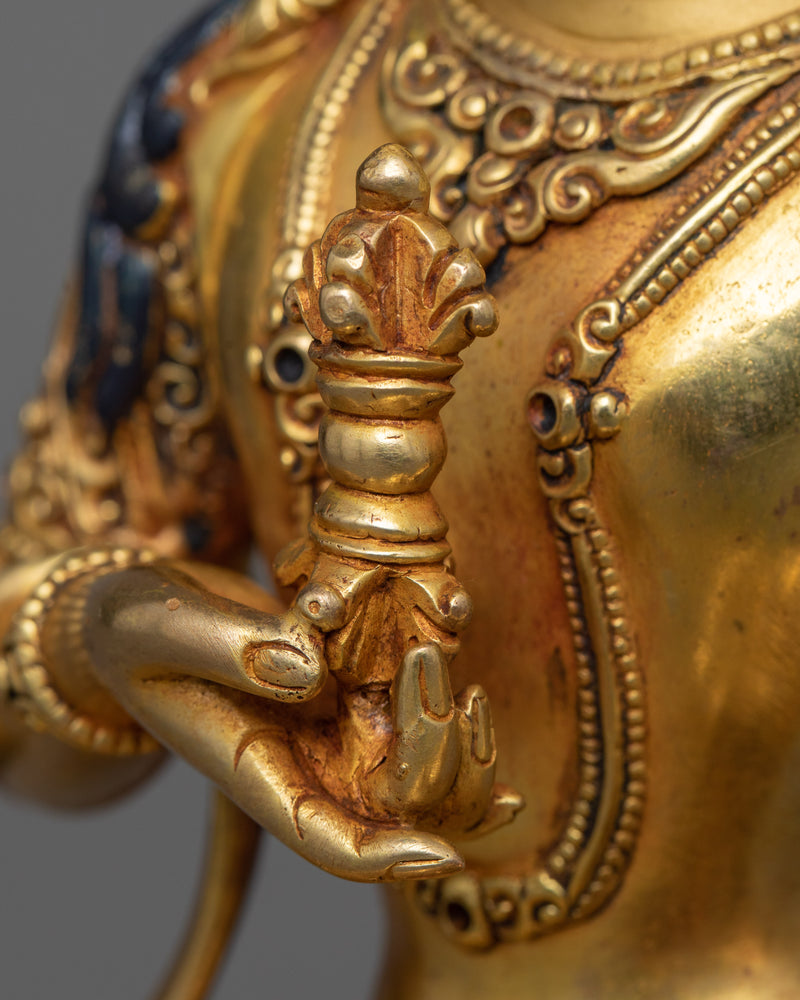 Purification Deity Vajrasattva Sculpture | The Essence of Purity in Gold Gilded Copper