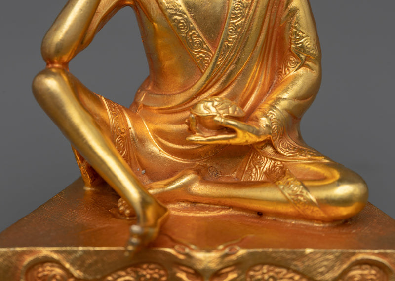 Small-Sized Milarepa Statue | 24K Gold Electroplating
