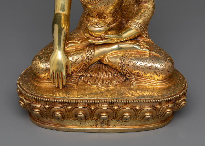 Sublime Lord Buddha Shakyamuni Statue | 24K Gold Gilt | Himalayan Art