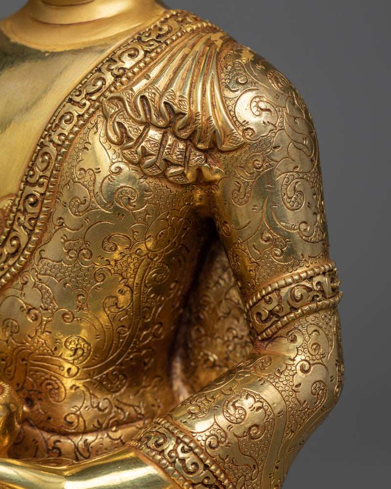 Sublime Lord Buddha Shakyamuni Statue | 24K Gold Gilt | Himalayan Art