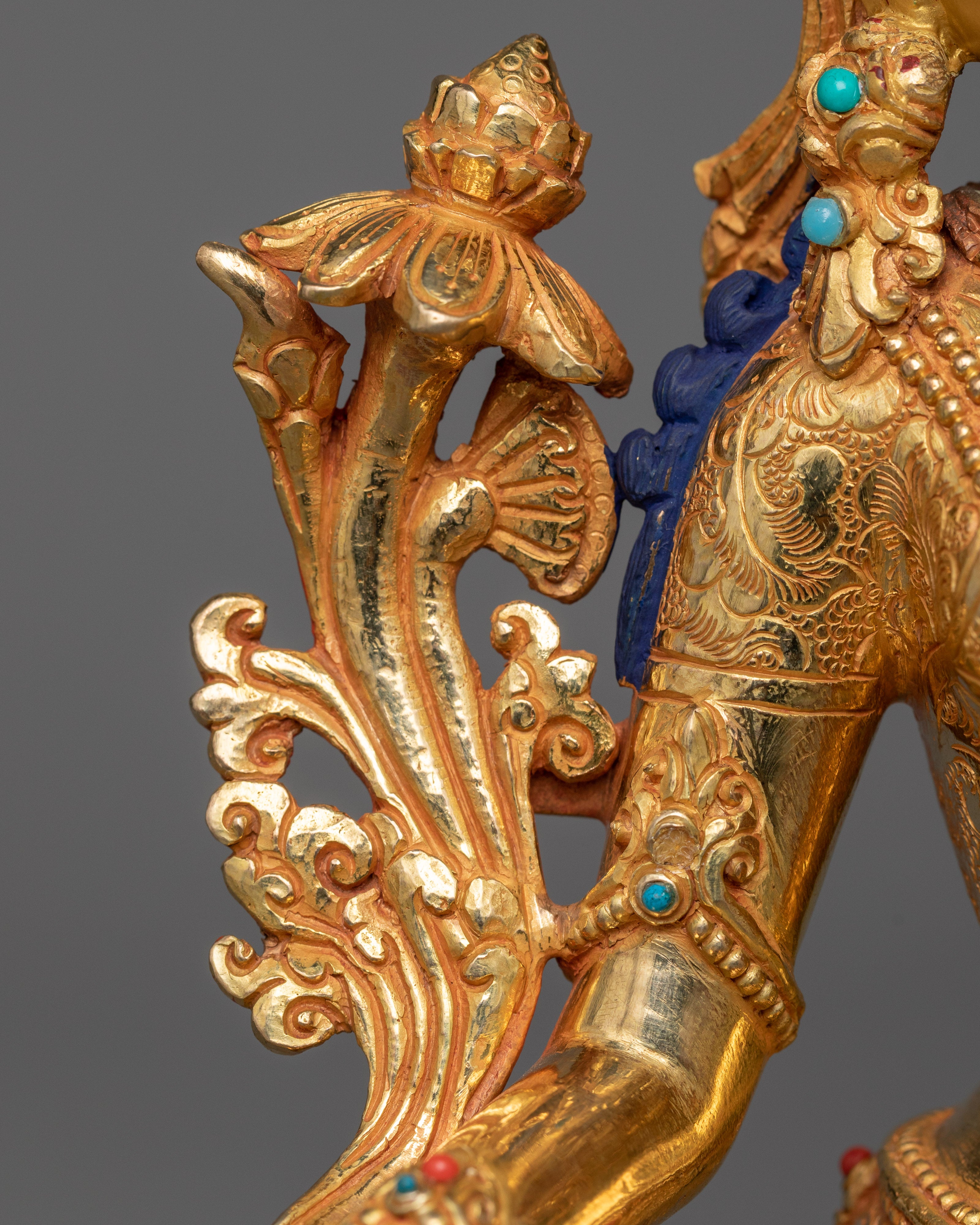 Arya Green Tara Sculpture in 24K Gold | A Beacon of Compassion