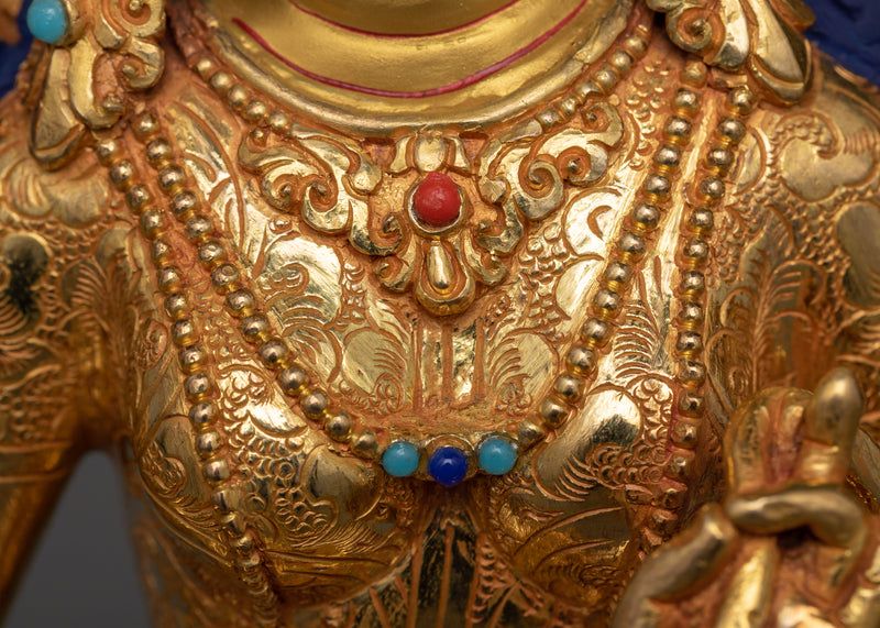 Arya Green Tara Sculpture in 24K Gold | A Beacon of Compassion