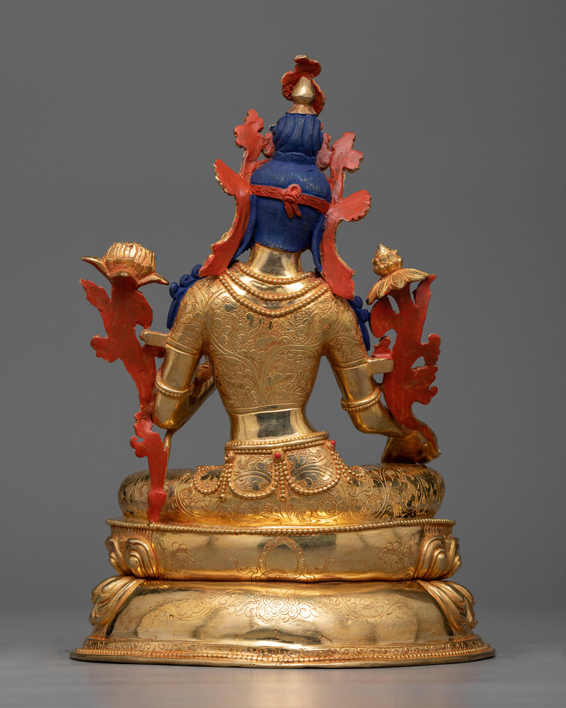 Arya Green Tara Sculpture in 24K Gold | A Beacon of Compassion