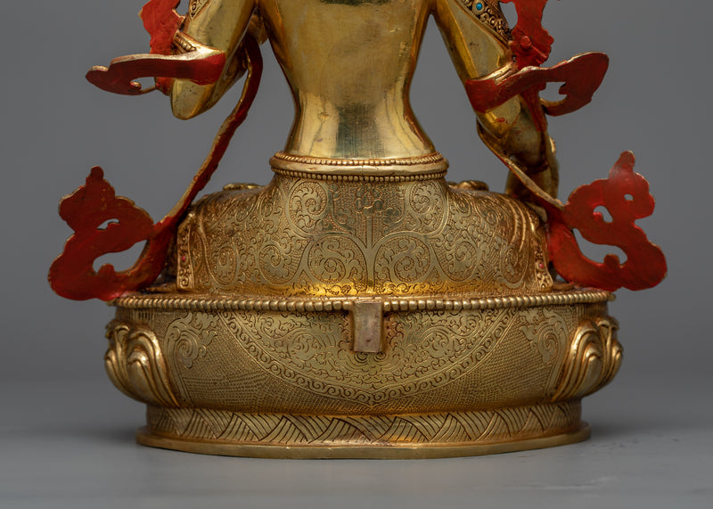 Tara of Long life Sita Tara | Radiant Long Life Deity in 24K Gold