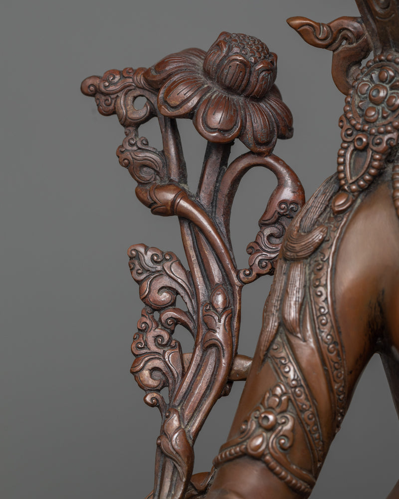 Shyama Tara Sculpture in Oxidized Copper | Goddess of Compassion and Action