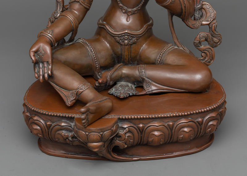 Shyama Tara Sculpture in Oxidized Copper | Goddess of Compassion and Action