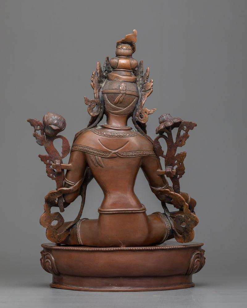 Shyama Tara Sculpture in Oxidized Copper | Goddess of Compassion and Action