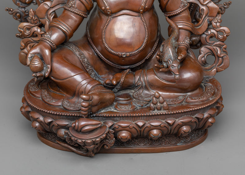 Dzambhala Chocolate Oxidized Statue | Deity of Wealth and Prosperity