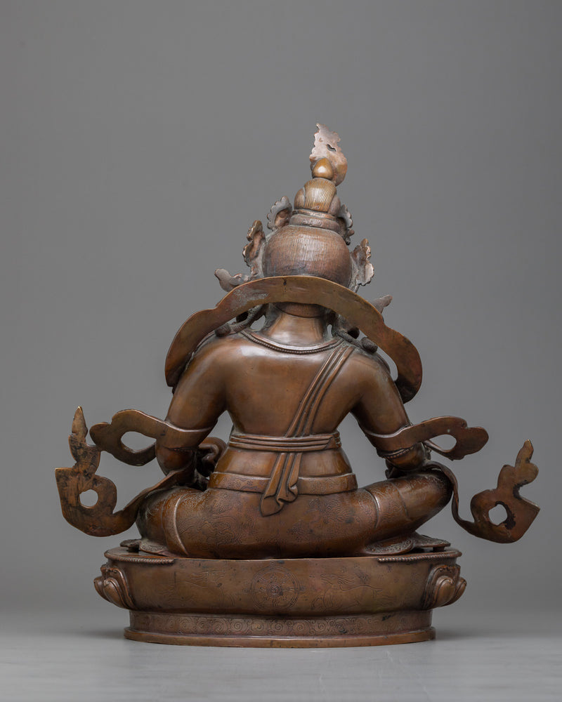Norlha Dzambhala Oxidized Copper Statue | Symbol of Wealth and Generosity