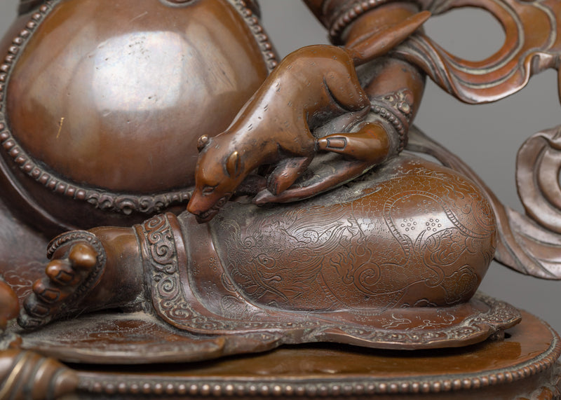 Norlha Dzambhala Oxidized Copper Statue | Symbol of Wealth and Generosity