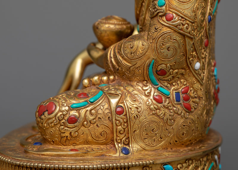 Shakyamuni Buddha Gilt Sculpture | Resplendence in 24K Gold