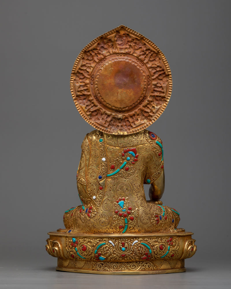 Shakyamuni Buddha Gilt Sculpture | Resplendence in 24K Gold