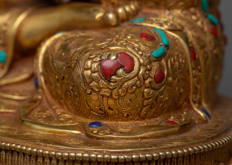 Shakyamuni Buddha Gilt Sculpture | Resplendence in 24K Gold