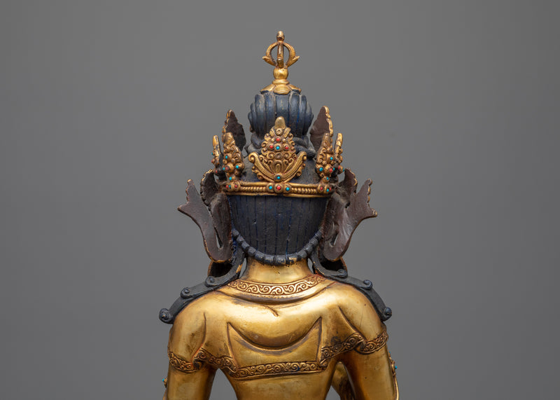 Vajrasattva Gilt Statue | Antique Finish and 24K Gold Elegance