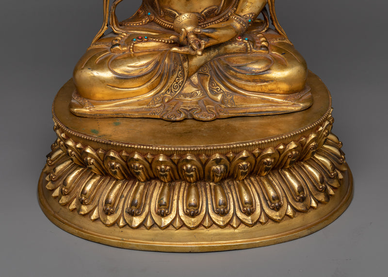 Vajrasattva Gilt Statue | Antique Finish and 24K Gold Elegance