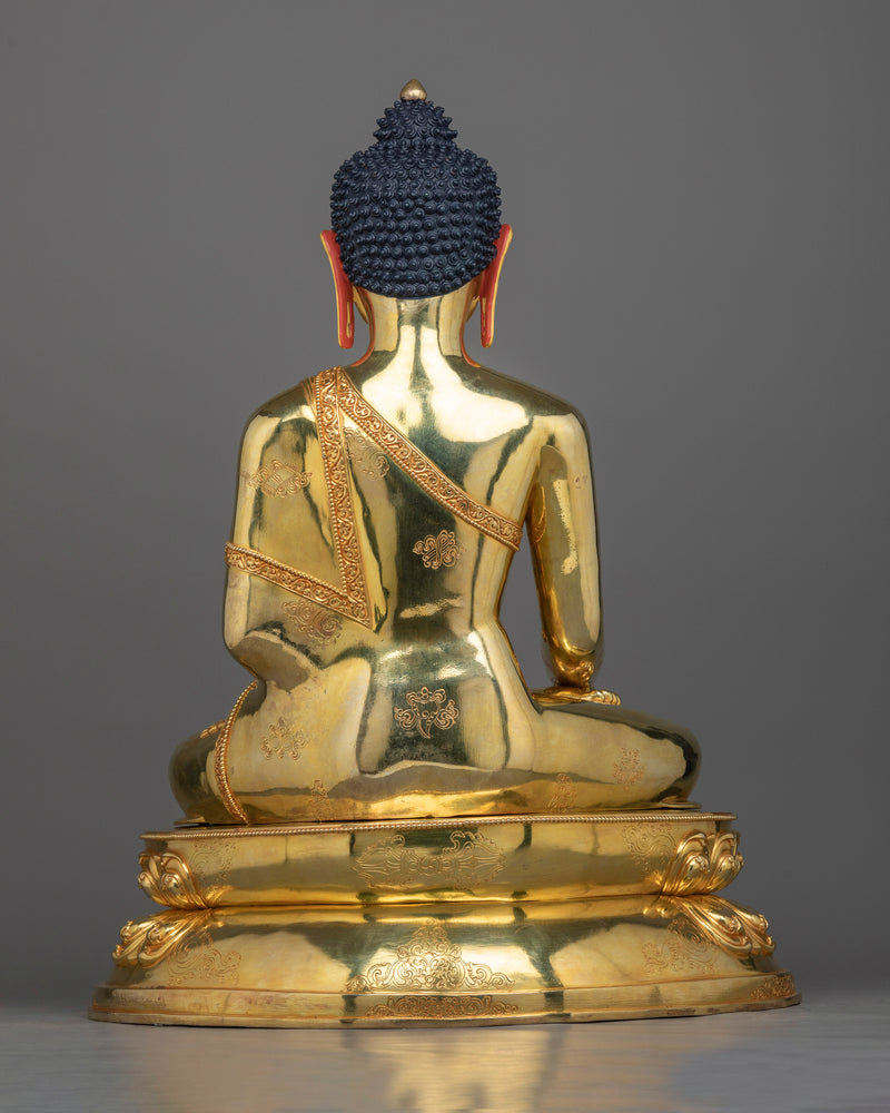 Shakyamuni Buddha Gilt Sculpture | A Sanctified Icon in 24K Gold