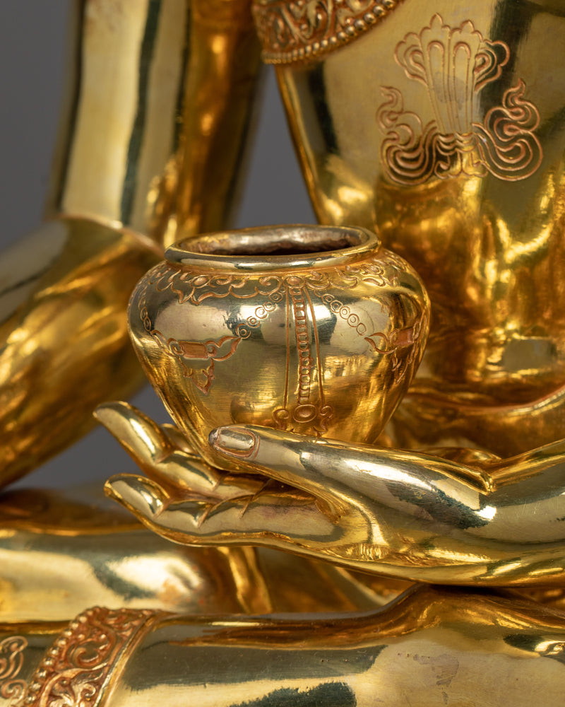 Shakyamuni Buddha Gilt Sculpture | A Sanctified Icon in 24K Gold