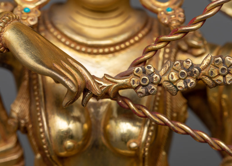 Kurukulle Sculpture in 24K Gold | Enchantress of the Buddhist Pantheon